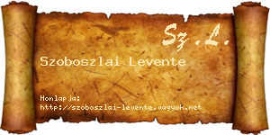 Szoboszlai Levente névjegykártya