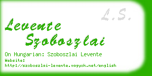 levente szoboszlai business card